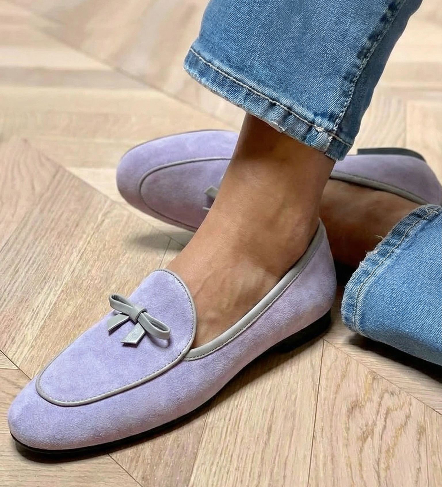 Iulia - Pantof plat elegant cu fundă
