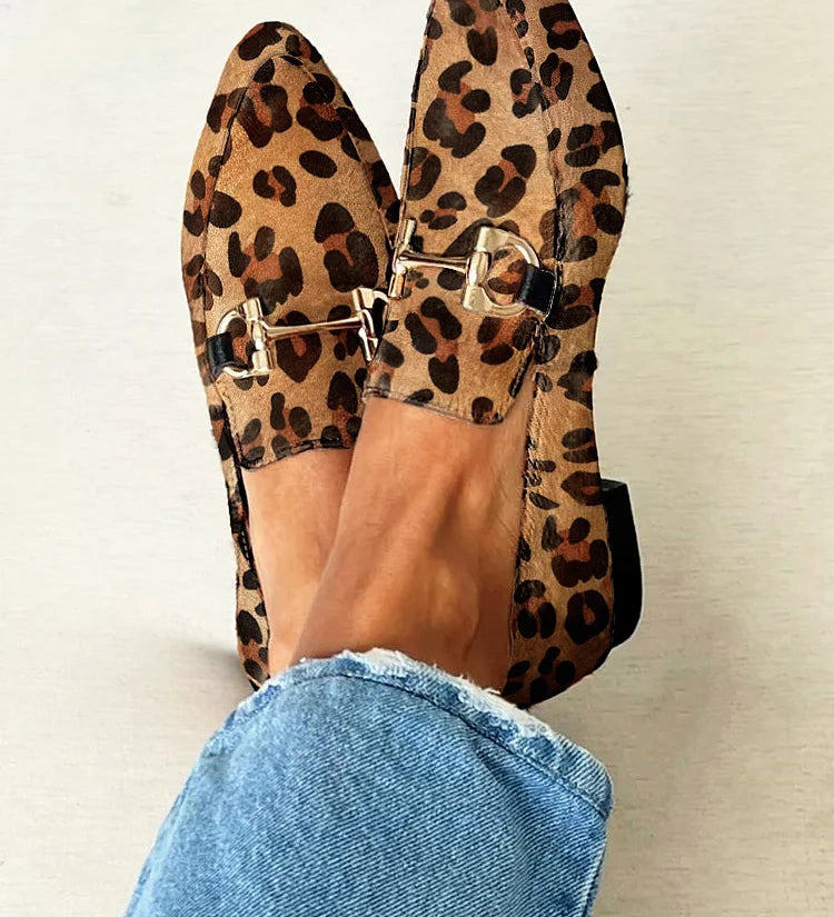 Ioana - Mocasini eleganți cu imprimeu leopard
