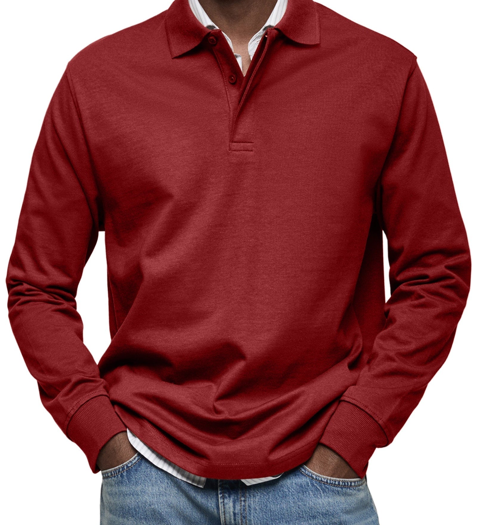 Adrián | Cămașă polo de lux cu mânecă lungă
