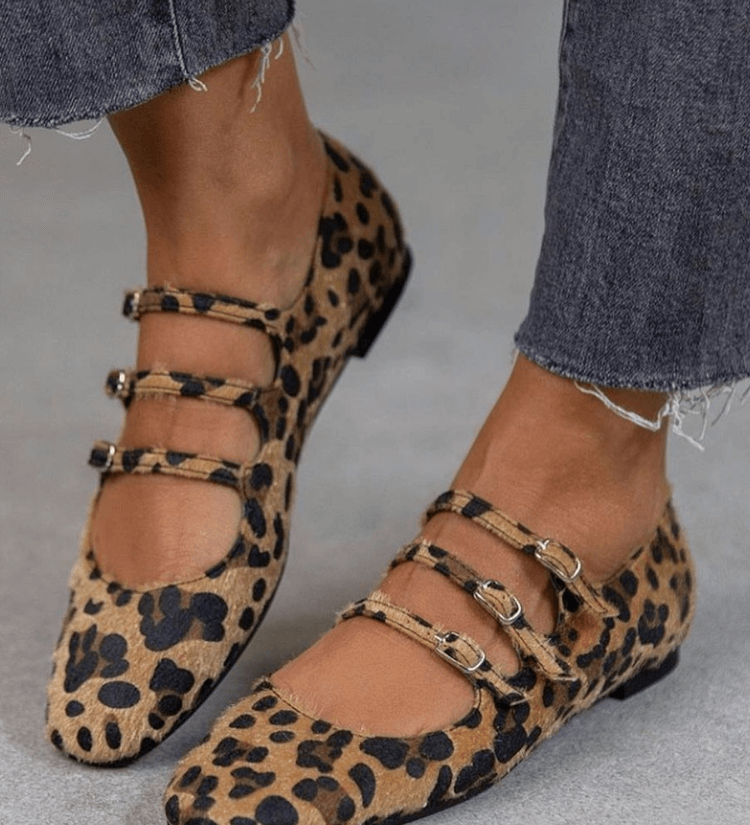 Angela - Pantofi cu imprimeu leopard