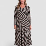 Belinda – Rochie Maxi cu Dungi și Decolteu în Formă de V