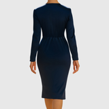 Delia – Rochie Satinată cu Decolteu Adânc în V