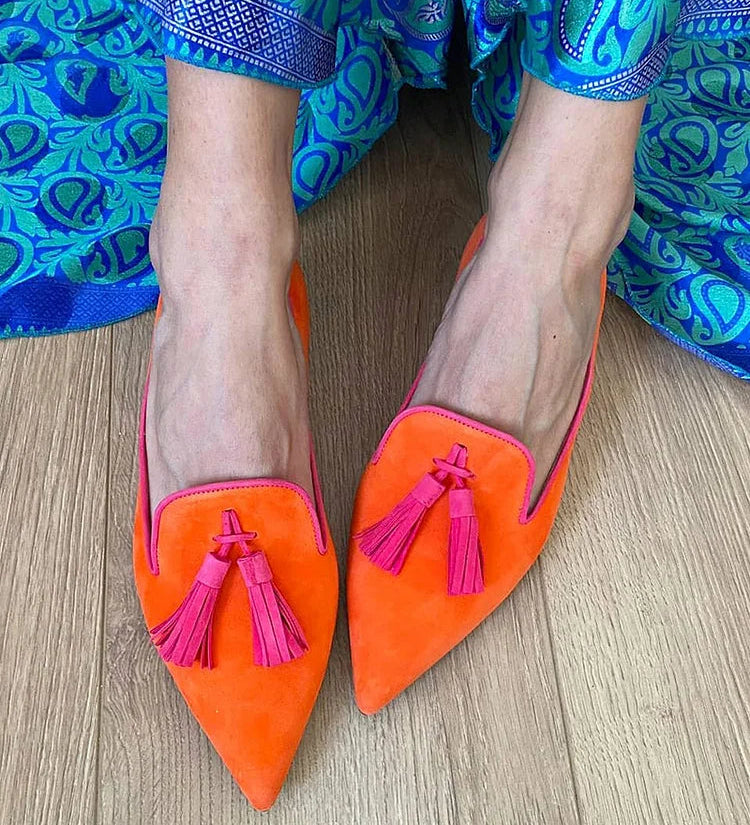 Paulina - Mocasini cu franjuri, în stil boho