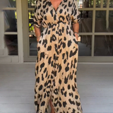 Felicia – Rochie Maxi cu Imprimeu Leopard
