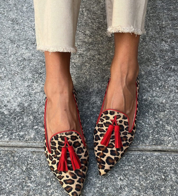 Gisela - Mocasini Safari cu imprimeu leopard