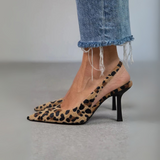 Isabelle – Pantofi Slingback cu Imprimeu Leopard