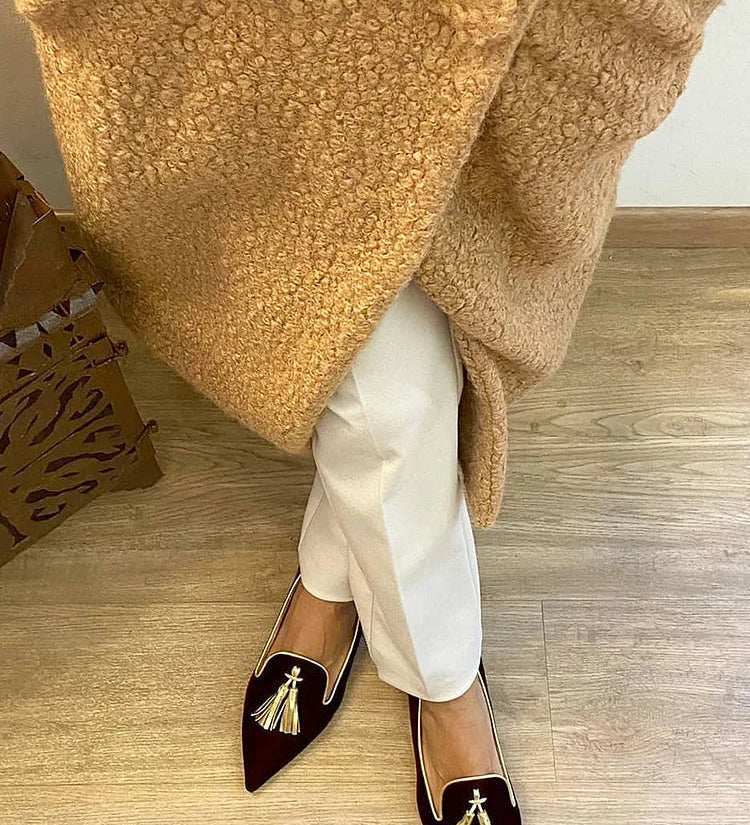 Paulina - Mocasini cu franjuri, în stil boho