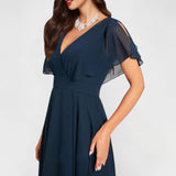 Ornella – Rochie Elegantă în Nuanță de Albastru Profund