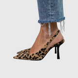 Isabelle – Pantofi Slingback cu Imprimeu Leopard