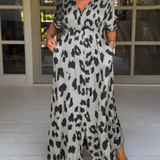 Felicia – Rochie Maxi cu Imprimeu Leopard