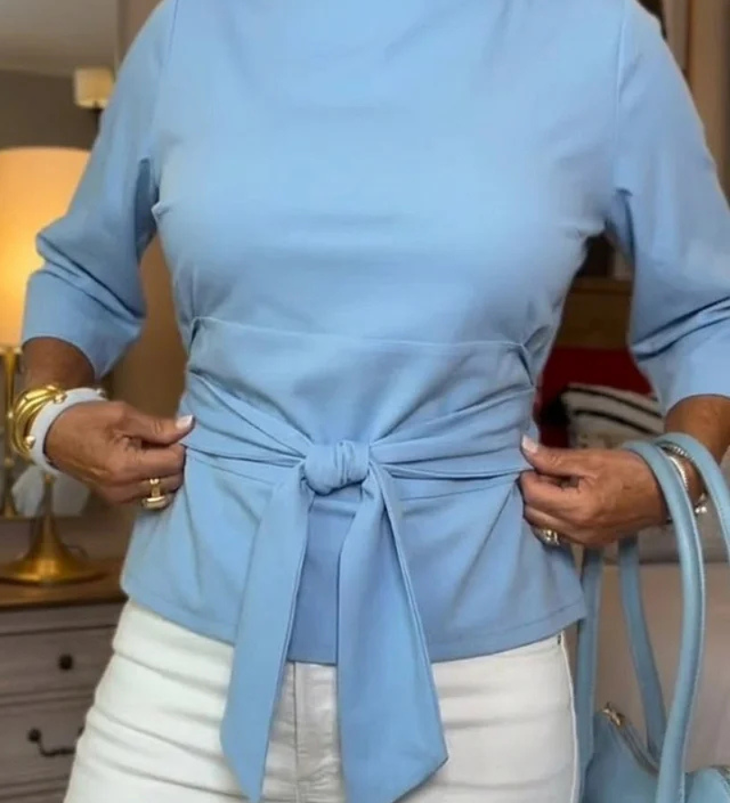 Daria – Top elegant cu fundă la talie