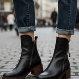 Valorine | Botine elegante din piele ecologică cu toc confortabil
