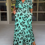 Felicia – Rochie Maxi cu Imprimeu Leopard