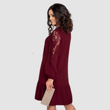 Mirela – Rochie Midi cu Mâneci din Dantelă