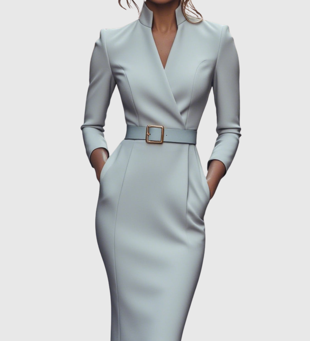Felicia – Rochie Midi Tip Creion cu Curea