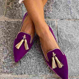Paulina - Mocasini cu franjuri, în stil boho