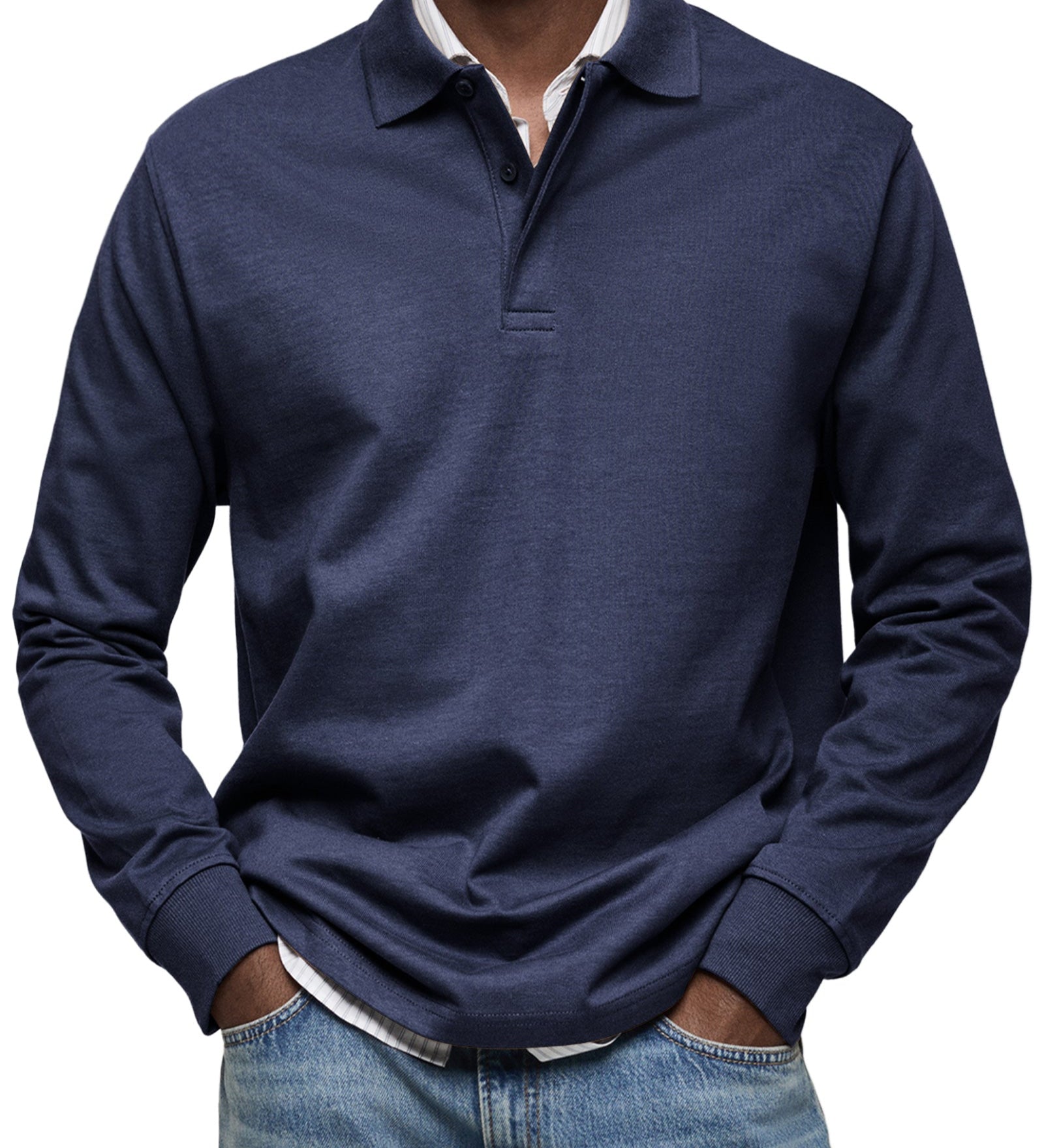 Adrián | Cămașă polo de lux cu mânecă lungă