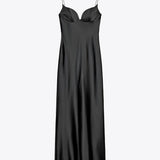 Gianina – Rochie Maxi din Satin cu Fluiditate Elegantă