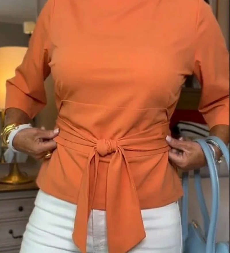 Daria – Top elegant cu fundă la talie