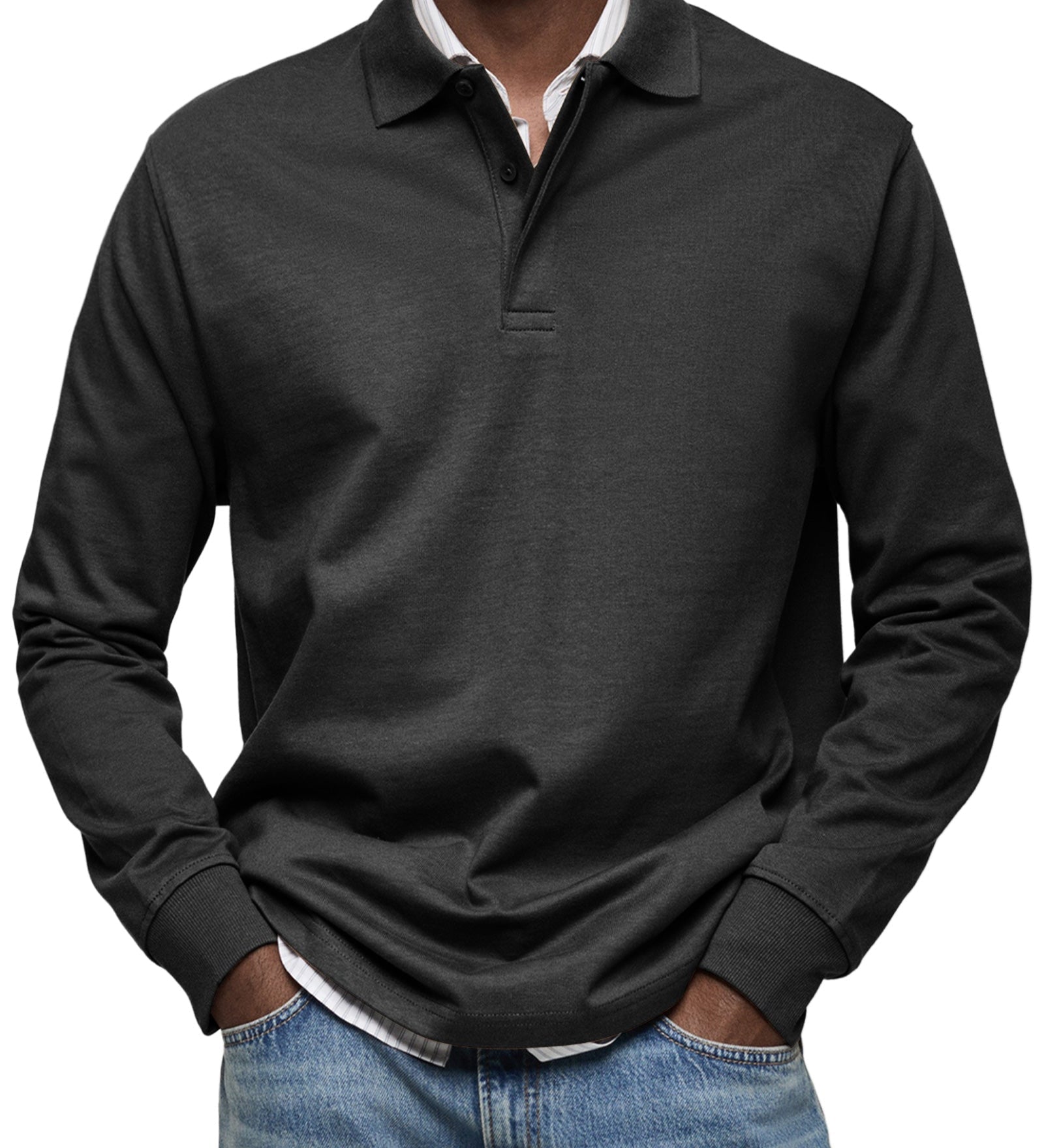 Adrián | Cămașă polo de lux cu mânecă lungă