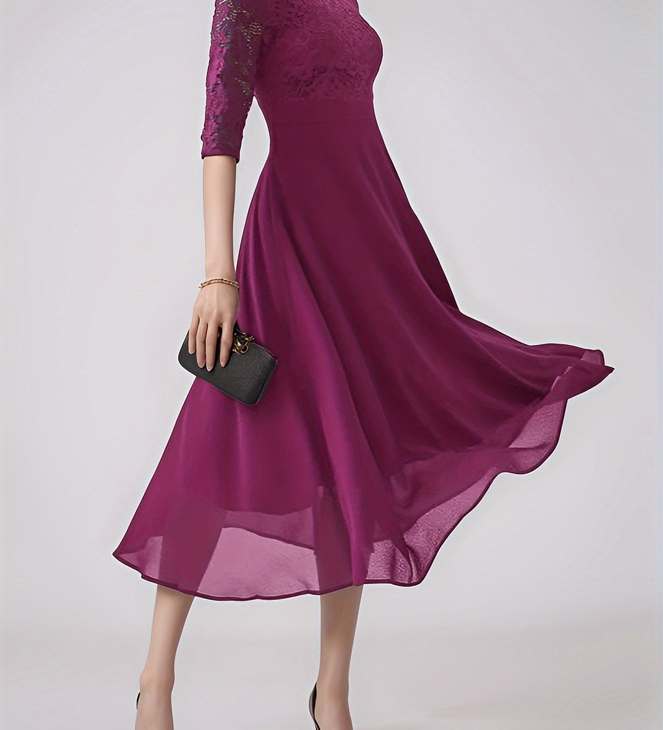 Clara – Rochie de Seară Bleumarin cu Dantelă