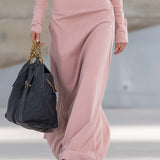 Valeria – Rochie maxi sport retro elegantă cu decolteu în V și fermoar
