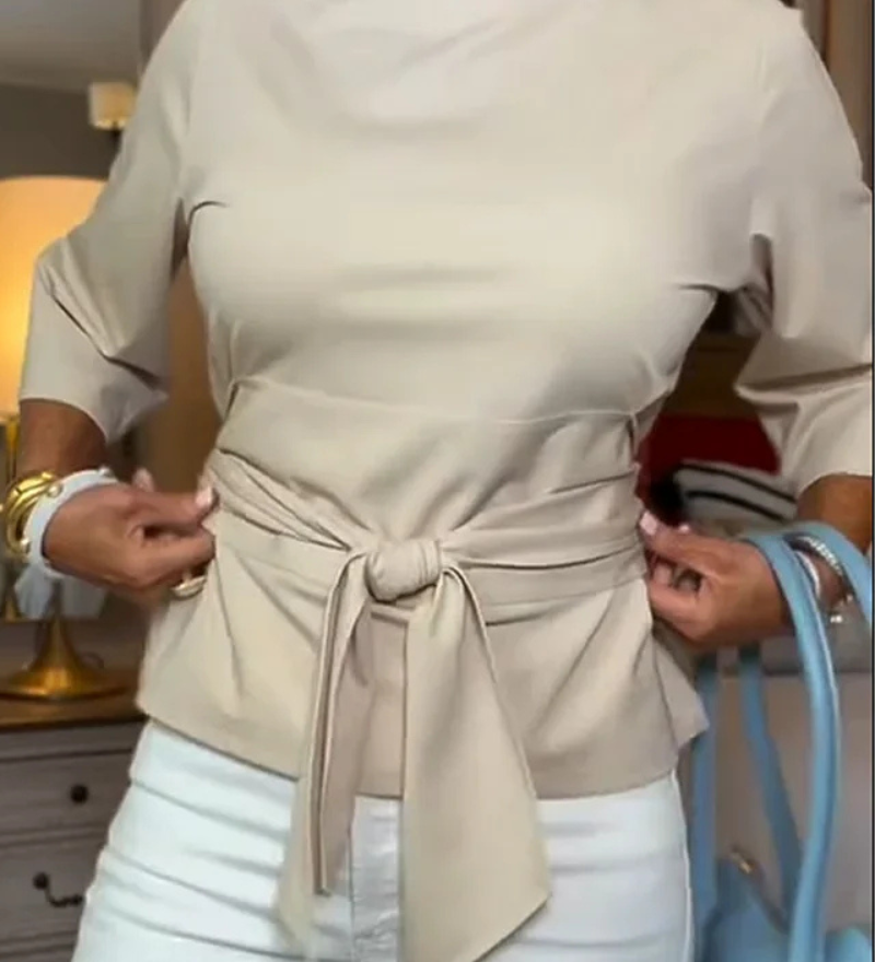 Daria – Top elegant cu fundă la talie