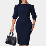 Ecaterina – Rochie Midi cu Volan la Talie