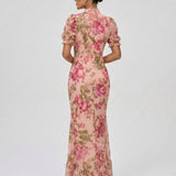 Zorina – Rochie cu Imprimeu Floral și Croială Romantică