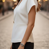 Eliza – Bluză Înfășurată cu Mâneci Cap