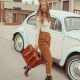 Corina — Sac Retro Twist în Bleu-Rose