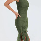 Ana-Maria – Rochie Midi cu Volane