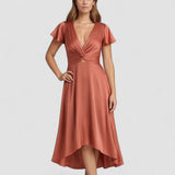 Ruxandra – Rochie Midi cu Detaliu sub Formă de Nod