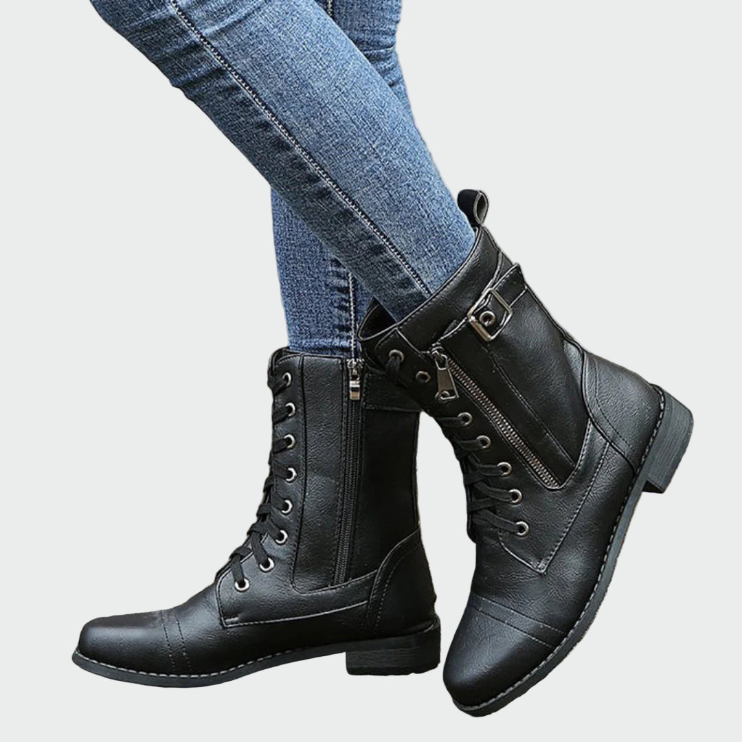 Desanka – Botine de damă, cu fermoar, cu șireturi