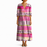 Carmen – Rochie Artistică cu Dungi Orizontale