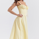 Vivienne – Rochie Midi cu Corset Romantic