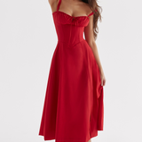 Vivienne – Rochie Midi cu Corset Romantic