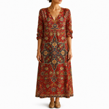 Elena – Rochie Artistică cu Model Paisley și Mandala
