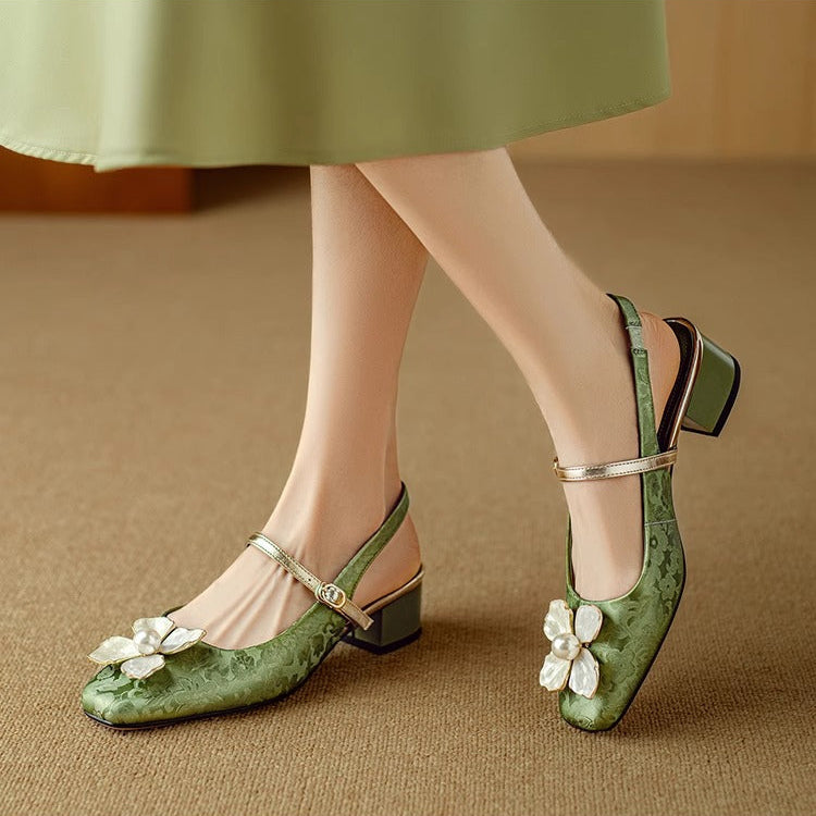 Matilda – Pantofi eleganți pentru femei, cu detaliu floral
