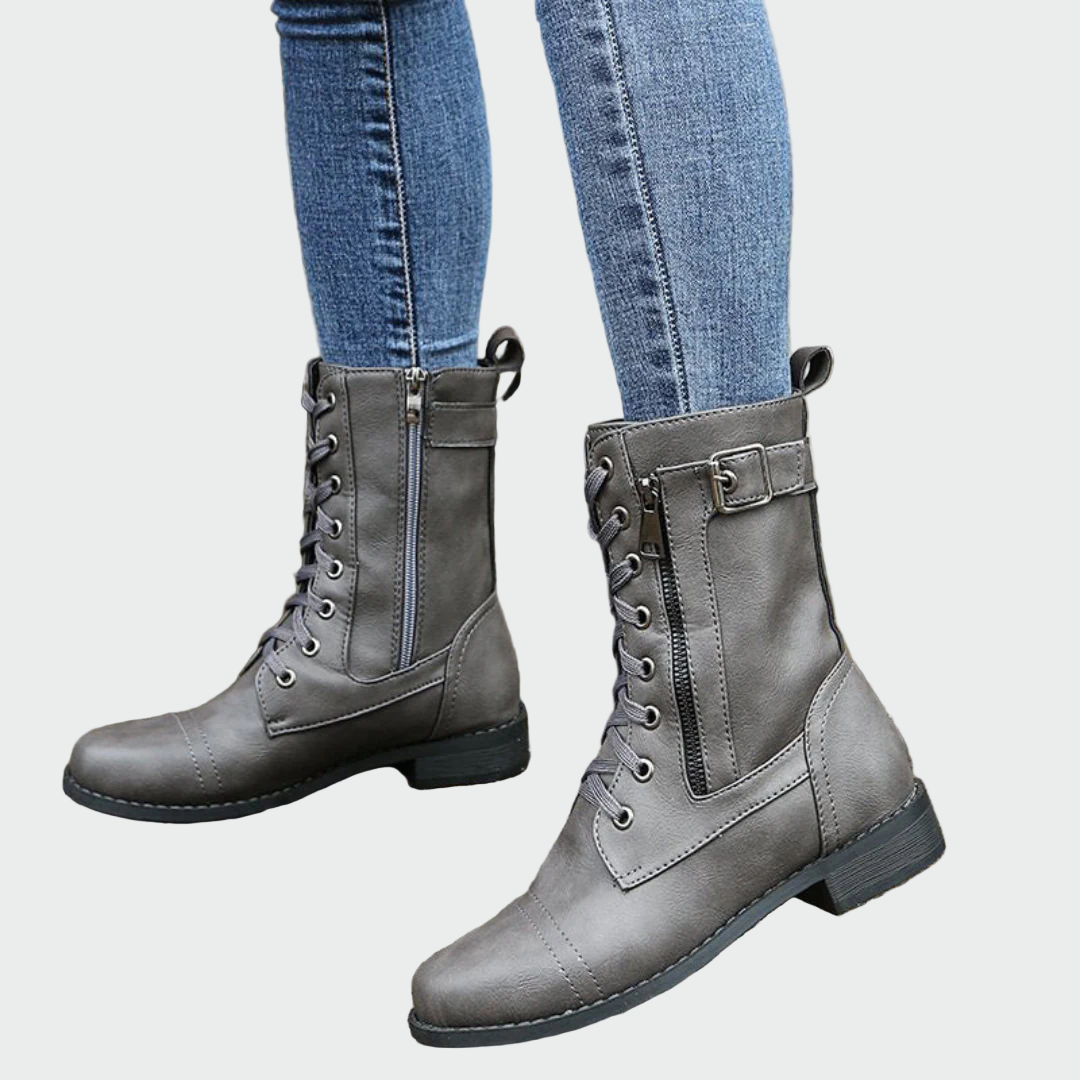 Desanka – Botine de damă, cu fermoar, cu șireturi