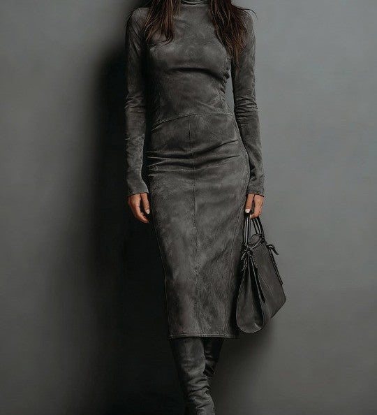 Susana – Rochie midi lungă maro